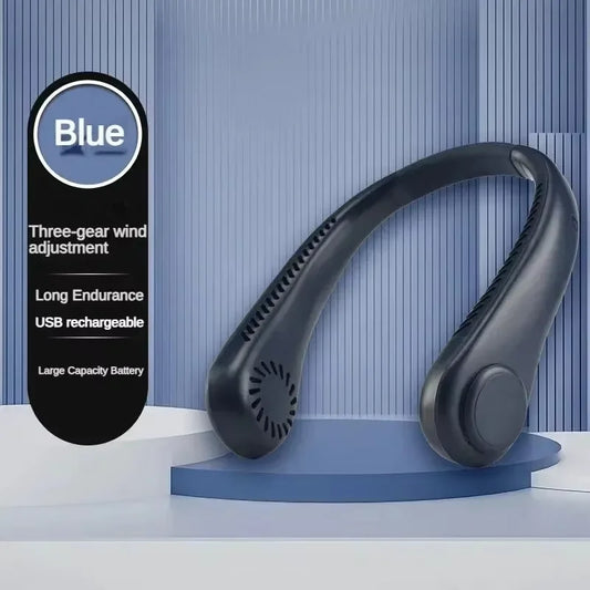 Portable Bladeless Neck Fan | 3-Speed Rechargeable Air Cooler