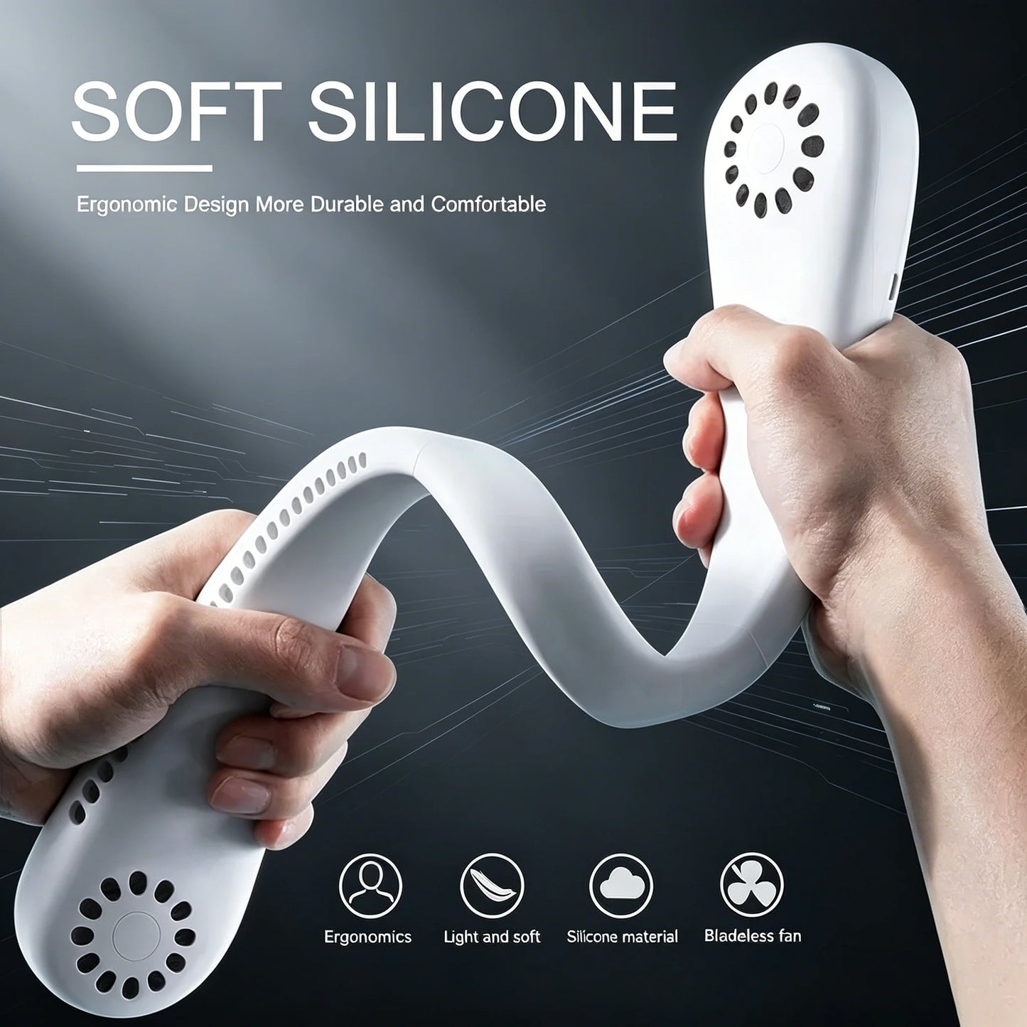 Portable Bladeless Neck Fan | 3-Speed Rechargeable Air Cooler