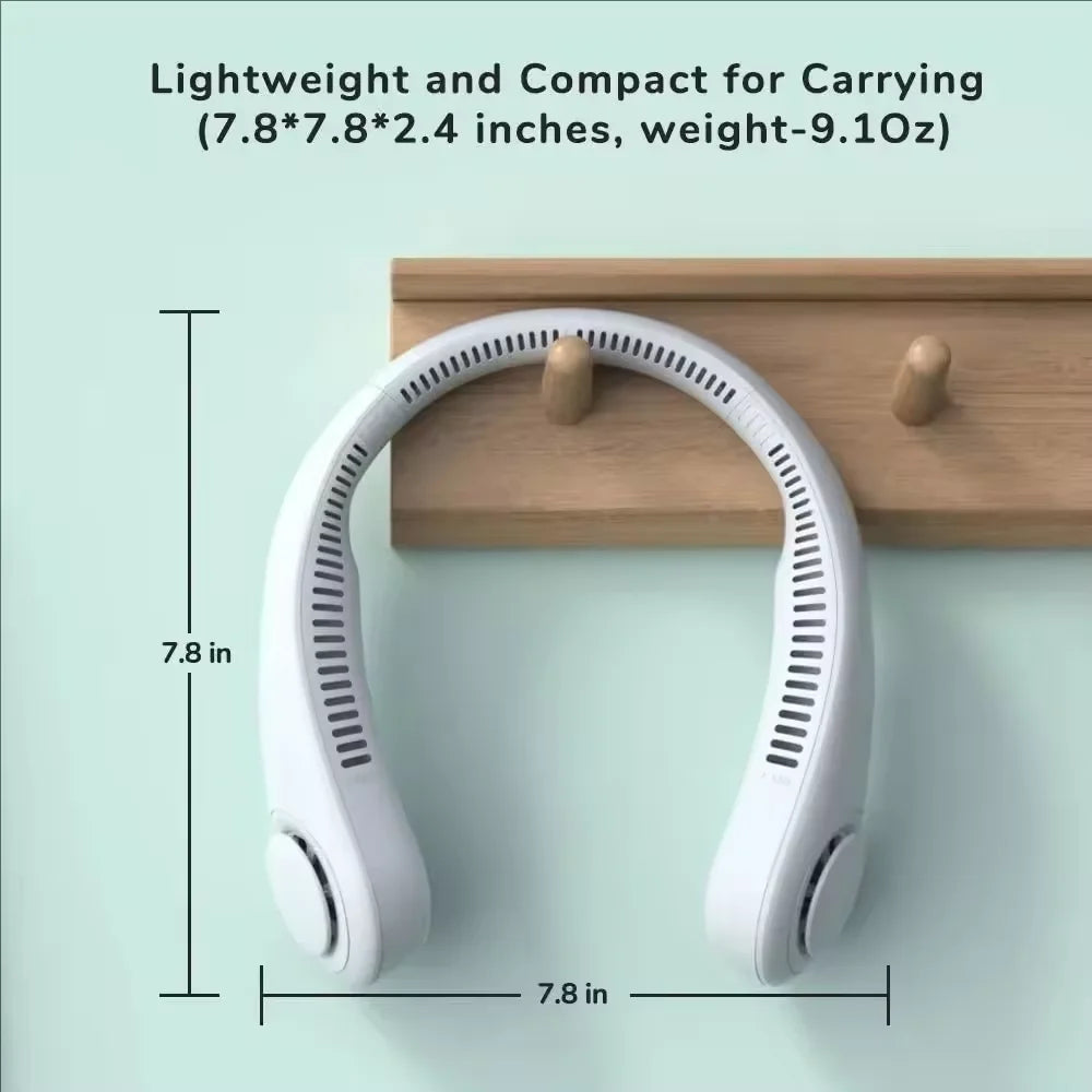 Portable Bladeless Neck Fan | 3-Speed Rechargeable Air Cooler