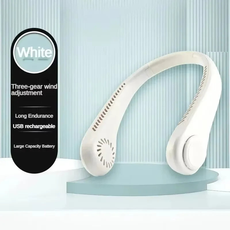 Portable Bladeless Neck Fan | 3-Speed Rechargeable Air Cooler