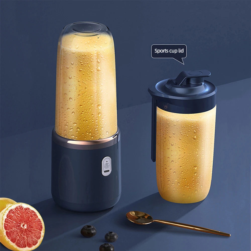 6 Blades Electric Juicer Cup 2 Cups For Travel Portable Juicer Mixer Usb Charge Fresh Fruit Juice Personal Blender Smoothie
